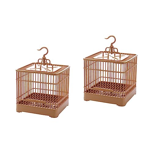 FOMIYES 2 Sets Quadratische Vogelkäfige Papageienkäfig Mit Tablettstange Für Ziervögel Einfach Zu Montieren von FOMIYES
