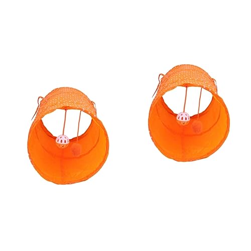 FOMIYES 2 Stück Einzigartiges Katzenspielzeug Interaktiver Katzentunnel Faltbares Rohr Und Spiel Orange Für Katzenübung Und Unterhaltung von FOMIYES