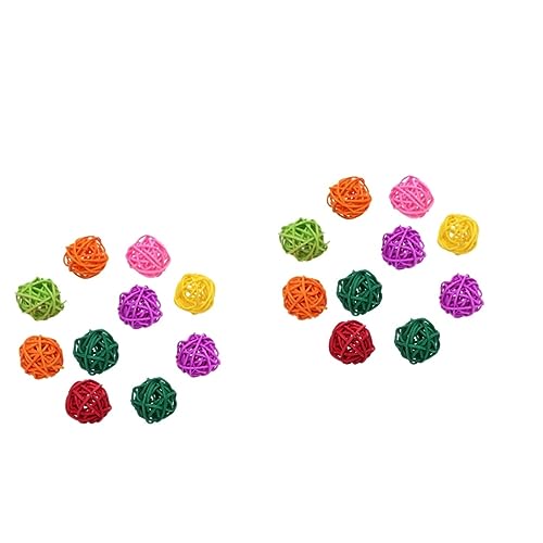 FOMIYES 2 Sets Vogelspielzeug Aus Rattan Kauspielzeug Für Vögel Und Papageien Weidenzweig Vogelkäfig Hängeornament Natürlicher Rattan Spaß Für Papageien Vogelspielzeuge 10 Stück * 2 von FOMIYES