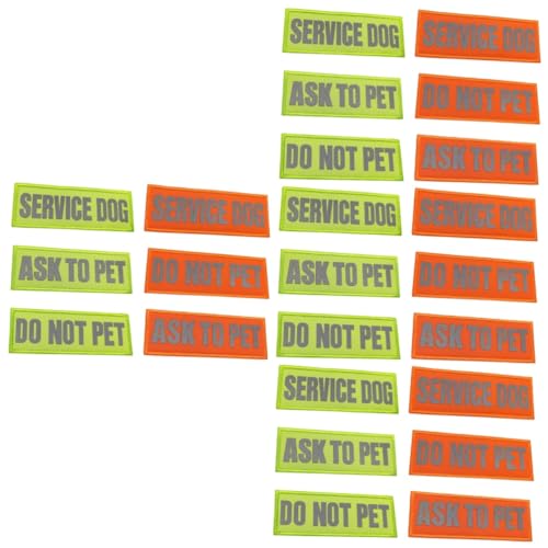 FOMIYES 24 STK Service Hund Riemengeschirr Abzeichen für Hundewesten dekorative Hundeflecken Etiketten Welpengeschirr Hundebedarf klebriger Hundepatch reflektierend Gurt schmücken Nylon von FOMIYES