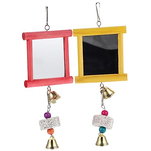 FOMIYES Papagei Spiegel Spielzeug 2pcs Vogel Kauen Spielzeug Dekorative Vogel Spiegel für Papagei Käfig Decor FOMIYES Papagei Spiegel Spielzeug 2pcs Vogel Kauen Spielzeug Dekorative Vogel Spiegel für Papagei Käfig Decor von FOMIYES