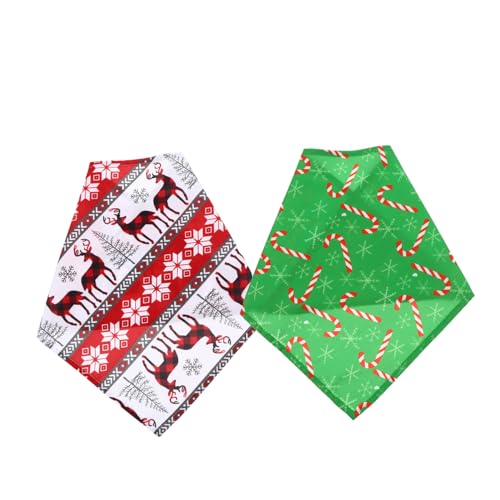 FOMIYES 2stücke Weihnachts-hundeschal Bandana Für Haustiere Atmungsaktive Und Bequeme Futtertücher Für Kleine Bis Große Hunde Für Feiertagsfeiern Und Hochzeiten Gestreift von FOMIYES