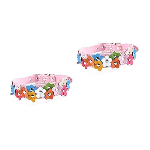 FOMIYES 2St Haustier Hundehalsband Haustierhalsband Doppelreihe Kleiner Blumenhund Seil Hundeleine von FOMIYES
