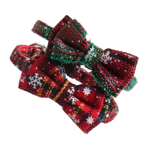 FOMIYES Haustier-katzenhalsband Weihnachts-Set 2-teilig Verstellbar Helles Design von FOMIYES