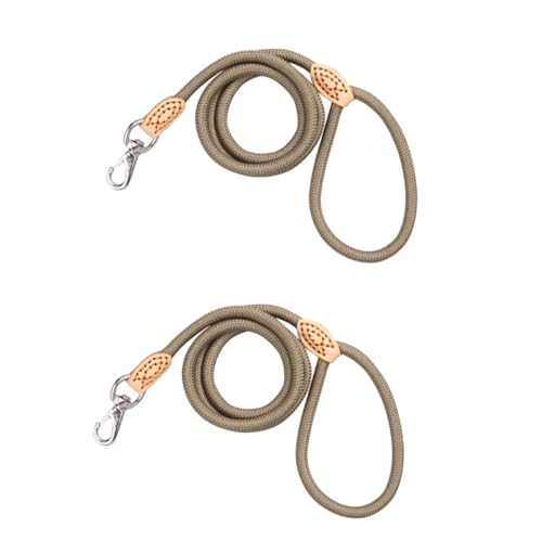 FOMIYES 2 Stück Hundeleinen Aus Leder Mit Schneidergriff 1 25 M Länge Beige Mit Robustem Metallverschluss Für Das Training Von Haustieren von FOMIYES