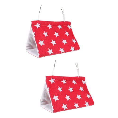 FOMIYES 2st Papagei Hängematte Dreieckige Vogelbetten Plüsch Papageienbett Spielzeughängematte Für Kuscheltiere Einstreu Für Kleintiere Papageienstreu Zelt Flanell Warmes Bett Waschbar Rot FOMIYES 2st Papagei Hängematte Dreieckige Vogelbetten Plüsch Papageienbett Spielzeughängematte Für Kuscheltiere Einstreu Für Kleintiere Papageienstreu Zelt Flanell Warmes Bett Waschbar Rot von FOMIYES