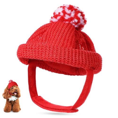 FOMIYES 2 Stücke Weihnachten Hut Für Hunde Und Katzen Warme Gestrickte Rote Santa Hut Mit Garn Haustier Urlaub Mode FOMIYES 2 Stücke Weihnachten Hut Für Hunde Und Katzen Warme Gestrickte Rote Santa Hut Mit Garn Haustier Urlaub Mode von FOMIYES