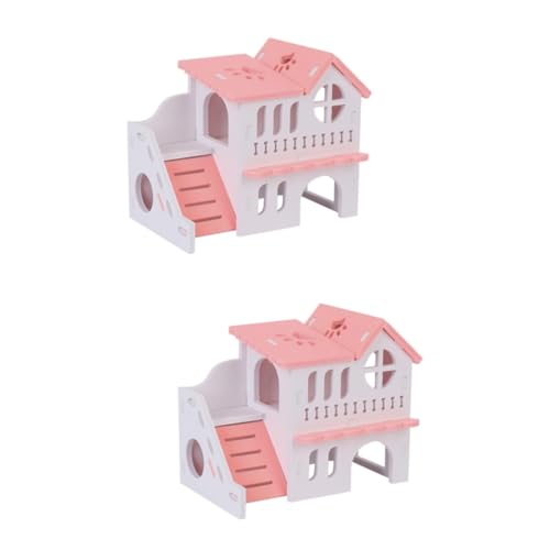 FOMIYES 2 Stücke Dekorative Hamster Holz Haustier Villa Spielzeug Hideout Für Hamster Ratten FOMIYES 2 Stücke Dekorative Hamster Holz Haustier Villa Spielzeug Hideout Für Hamster Ratten von FOMIYES