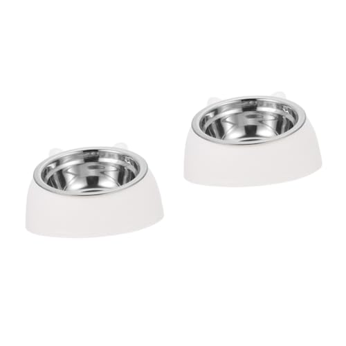 FOMIYES 2st Edelstahlschüssel Für Haustiere Katzen Füttern Rostfreier Stahl Speiseteller Weiß FOMIYES 2st Edelstahlschüssel Für Haustiere Katzen Füttern Rostfreier Stahl Speiseteller Weiß von FOMIYES