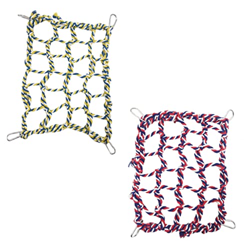 FOMIYES Papagei Vogel Spielnetz 2pcs Hamster Klettern Net Woven Hamster Hängematte Netz für Eichhörnchen und Vögel FOMIYES Papagei Vogel Spielnetz 2pcs Hamster Klettern Net Woven Hamster Hängematte Netz für Eichhörnchen und Vögel von FOMIYES