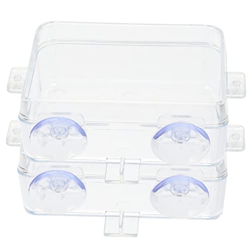 FOMIYES 2St Futterstelle für Reptilien Reptilienboden Reptilienschalen Eidechsen Tier Futterbecken für Würmer Futterbehälter für Reptilien mit Saugnapf Wasserschale Essensbox Gecko Zubehör von FOMIYES