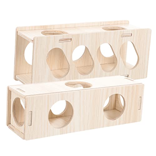 FOMIYES 2er-Pack Meerschweinchen-Tunnel Hamster-versteck Holztunnel Spielzeug-versteck für Die Unterhaltung Kleiner Haustiere von FOMIYES