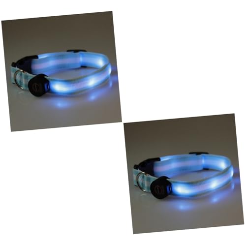 FOMIYES 2 Stücke Nylon Hundehalsband Blinkende Lichter Nacht 33-55cm Haustier Halsband Für von FOMIYES