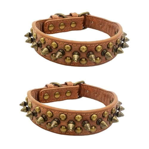 FOMIYES 2 Stück Personalisierte Hundehalsbänder Für Hunde Runde Nägel Haustier-nietenhalsband Größe L FOMIYES 2 Stück Personalisierte Hundehalsbänder Für Hunde Runde Nägel Haustier-nietenhalsband Größe L von FOMIYES