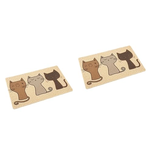FOMIYES 2 Stücke PVC Katzenstreu Matte Katze Muster Haustier Sitzen Matte Wurf Fütterung Pad Weich Atmungsaktiv Heimtierbedarf von FOMIYES