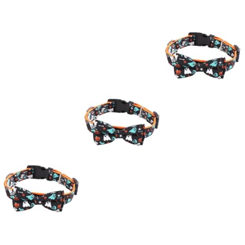 FOMIYES 3stücke Halloween Haustierhalsband Für Katzen Und Hunde Verstellbar Und Kostüm Für Halloween- Mit Geistermotiv von FOMIYES