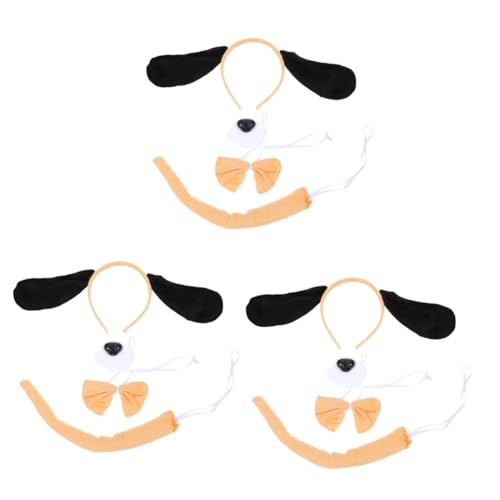 FOMIYES 3 Sätze Cosplay Hund Kostüm Set mit Hund Ohren Haarreif Falscher Nase und Schleife Stoffmaterial Leicht und für Halloween Fasching Tierpartys und Bühnenauftritte FOMIYES 3 Sätze Cosplay Hund Kostüm Set mit Hund Ohren Haarreif Falscher Nase und Schleife Stoffmaterial Leicht und für Halloween Fasching Tierpartys und Bühnenauftritte von FOMIYES