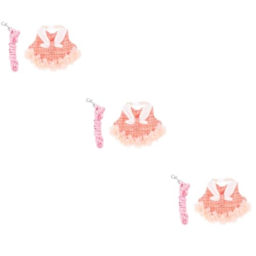 FOMIYES 3 Sets Verstellbar Mit Leine Hasenweste Haustierkleidung Entzückendes Hasendekor Baumwollmaterial Outdoor-zubehör von FOMIYES