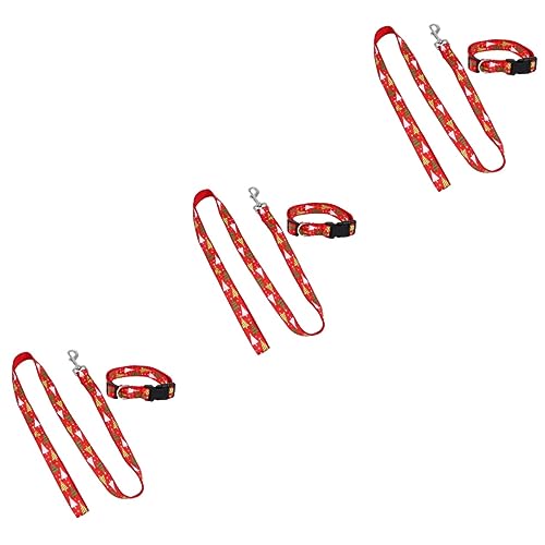 FOMIYES 3 Sets Einzigartiges Haustierhalsband Mit Weihnachtsbaummuster Robustes Nylonmaterial Für Hunde Weihnachtshundehalsband von FOMIYES
