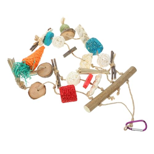 FOMIYES 3 Stück Hängendes Chinchilla-Spielzeug Hamster-schnurspielzeug Lustiges Beiß-kau-Spielzeug Holz-haustierspielzeug Pflege Für Haustiere von FOMIYES