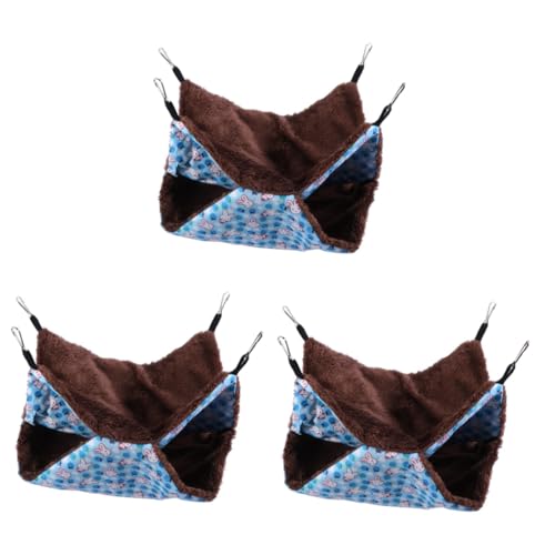 FOMIYES 3 Stücke Hamster Hängematte Doppel Schicht Haustier Bett Für Tier Eichhörnchen Katze Weiche Matte Warm Und Bequem von FOMIYES