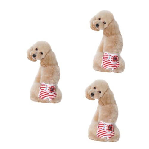 FOMIYES ädchenkleidung 3st Hundehöschen Outfits Für ädchen Kleid Für ädchen Waschbare Hundewindeln Kostüme Für ädchen Wiederverwendbare Welpenwindel Kleider Hundekleidung Rot Hündchen von FOMIYES