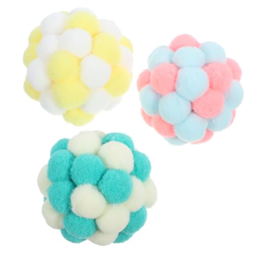 FOMIYES Katzenbälle Spielzeug Glocken Interaktive Flauschbälle für Katzen 3er-Pack Bunter Spaß FOMIYES Katzenbälle Spielzeug Glocken Interaktive Flauschbälle für Katzen 3er-Pack Bunter Spaß von FOMIYES
