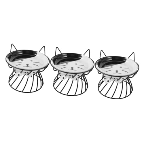 FOMIYES 3St Katzennapf mit hohem Hals Futternäpfe für Katzen Futterhäuschen für Kaninchen Katzennäpfe Katzenteller Katzenfutter erhöht Garfeld Futternapf Haustiernapf Speiseteller Keramik von FOMIYES