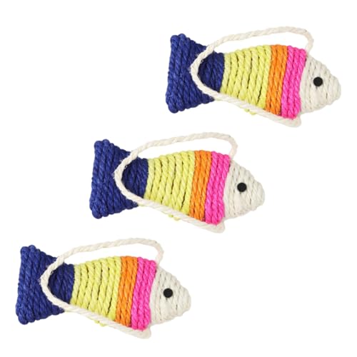 FOMIYES Katzenkratzbrett 3-teilig Katzenspielzeug Fischform Sisal-kratzmatte Kätzchen-kratzspielzeug Zum Kratzen Der Krallen FOMIYES Katzenkratzbrett 3-teilig Katzenspielzeug Fischform Sisal-kratzmatte Kätzchen-kratzspielzeug Zum Kratzen Der Krallen von FOMIYES
