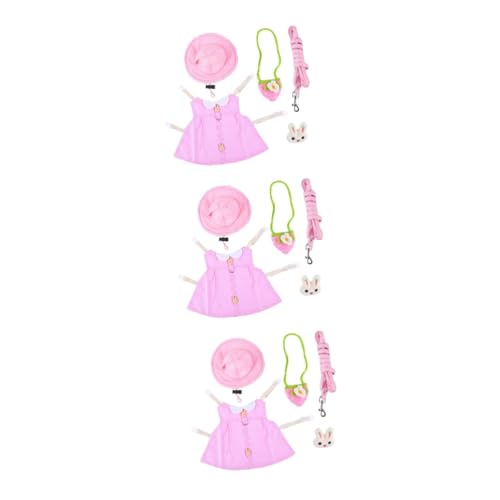FOMIYES 3St Kleidung für Haustierkaninchen Guinea Kleidung Meerschweinchen-Halloween-Kostüme Welpengeschirr Leine Haustieranzug Heimtierbedarf Mini Kleidungsset Teetassenhunde Gürtel Weste von FOMIYES
