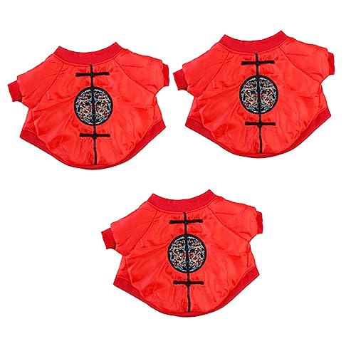 FOMIYES 3 Stücke Welpen Warme Outfit Frühling Festival Anzug Schneeanzug Für Outdoor Reisen Rot von FOMIYES