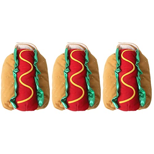 FOMIYES 3St Kleidung für kleine Hunde Hot-Dog-Kostüm Partykleidung für Haustiere Katzenkostüm Kleider Katzenkleidung für Halloween Hundeuniform Haustier Hund Hundekleidung Hamburger Hotdog von FOMIYES