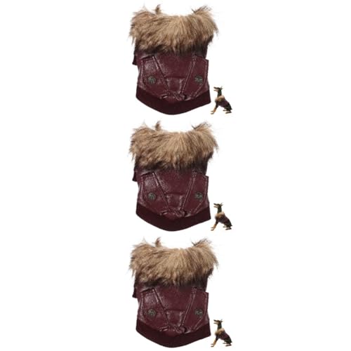 FOMIYES 3st Warme Hundejacke Warmhaltende Hundebekleidung Kostüm Für Haustiere Bei Kaltem Wetter Warmes Haustierkostüm Wasserdichter Anzug Rollenspielkostüm Pu Baumwollmantel Gemütlich von FOMIYES