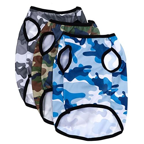 FOMIYES 3st Haustierweste Hund Shirt Haustier Bekleidung Haustier Weste Hund Camouflage Weste Welpen Kleidung Polyester Junge Hündchen Atmungsaktiv von FOMIYES