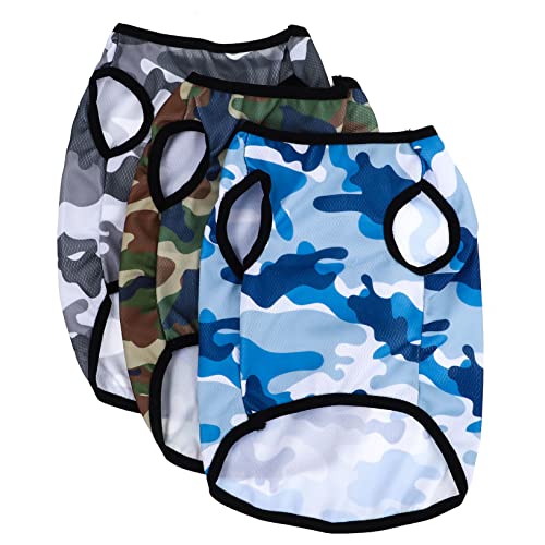 FOMIYES Pet Fashion Weste - 3-teiliges Hunde-Camouflage-Shirt Welpenbekleidung Atmungsaktiv Und Bequem von FOMIYES