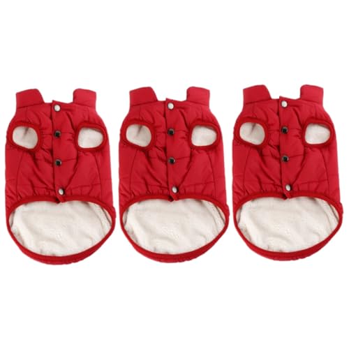 FOMIYES 3-teiliges Schickes Stilvolles Hundemantel-Set Warme Kleidung Für Welpen Mit Baumwolle Gefüttert Rot Größe Xs FOMIYES 3-teiliges Schickes Stilvolles Hundemantel-Set Warme Kleidung Für Welpen Mit Baumwolle Gefüttert Rot Größe Xs von FOMIYES