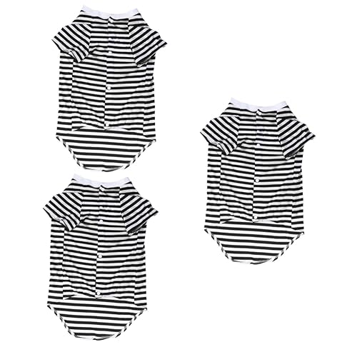 FOMIYES 3 Stücke Mittlere Bis Große Hund Weste Baumwolle Hund Shirts Gestreiften T-Shirt Schwarz Größe FOMIYES 3 Stücke Mittlere Bis Große Hund Weste Baumwolle Hund Shirts Gestreiften T-Shirt Schwarz Größe von FOMIYES