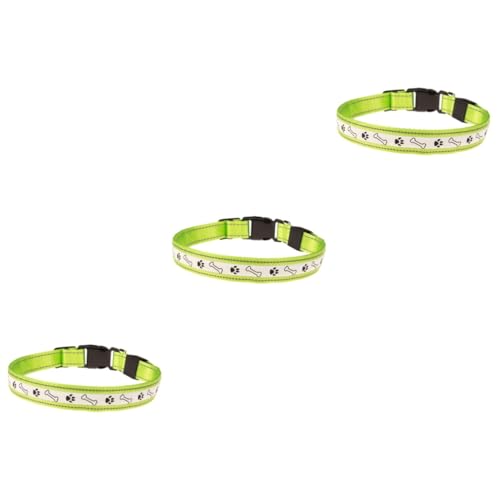 FOMIYES 3st Halskette Blinkendes Haustierhalsband Hundehalsband Beleuchteter Kragen Led-haustierhalsband Knochen Aufladen von FOMIYES