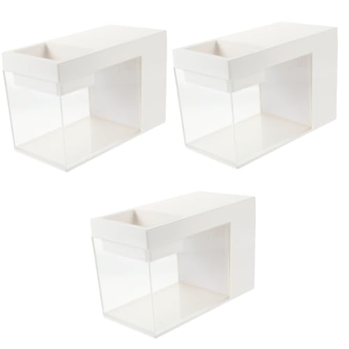 FOMIYES 3 Stücke Mini Aquarium Tank Desktop Betta Fisch Tank Fische Tank Dekoration Für Desktop von FOMIYES