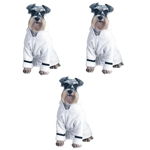 FOMIYES 3st Haustier Schnell Trocknender Bademantel Kleidung Weiß Mittlerer Hund von FOMIYES
