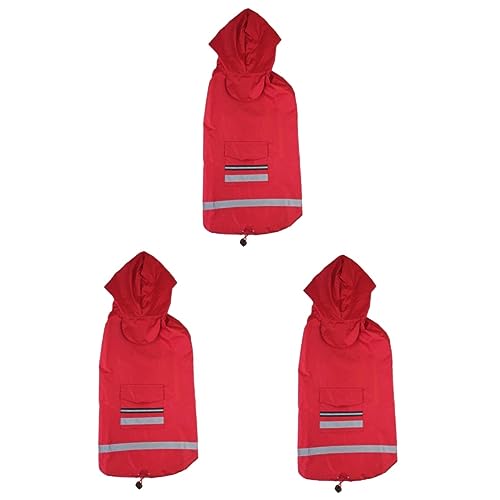 FOMIYES 3-teiliges Reflektierendes Haustier-Regenmantel Für Mittelgroße Und Große Hunde Bequeme Outdoor-hundejacke Rot 5XL FOMIYES 3-teiliges Reflektierendes Haustier-Regenmantel Für Mittelgroße Und Große Hunde Bequeme Outdoor-hundejacke Rot 5XL von FOMIYES
