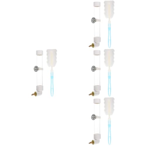FOMIYES 4 Sätze Trinkbrunnen Für Papageien Wachteltränke Wasserbehälter Automatische Futterspender Für Haustiere Käfig Vogelhäuschen Für Haustiere Plastik Wasserflasche Taube Weiß von FOMIYES