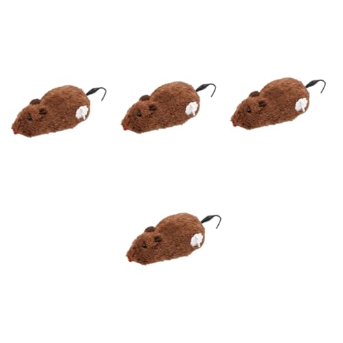 FOMIYES 4 Stück Halloween-Goodie-Bag lustiges Aufziehspielzeug gefälschte Mäuse Spielzeug Spielset für Kinder Haargummis Spielzeug zum Aufziehen bewegliches Spielzeug Haustier Uhrwerk von FOMIYES
