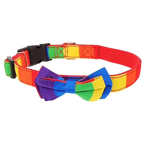FOMIYES 4 Stück Haustierhalsband Verstellbares Katzenhalsband Regenbogenhalsband Für Hunde Katzenfliege Halsband Für Haustiere Abreißbares Hundehalsband Stoff Zubehör Hündchen von FOMIYES