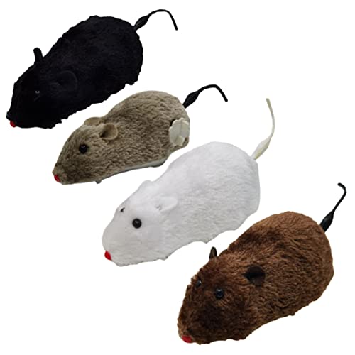 FOMIYES Plüschmaus Aufziehmäuse 4-teiliges Katzenspielzeug Aufziehmäuse Für Katzen Interaktives Katzen-übungsspielzeug-Set Zufällige Farbe von FOMIYES