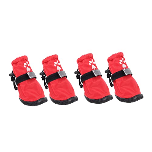 FOMIYES 4 Stück Regenstiefel Für Haustiere Hundeschuhe Kurze Stiefel Der Hund Polyester von FOMIYES