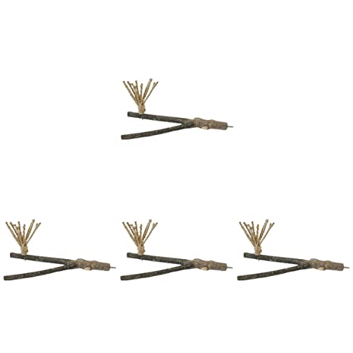 FOMIYES 4 Stücke String Vogel Biss Spielzeug Papagei Baum Zweig Stehen Thront Holz Papagei Haustier Spielzeug Vogel Käfig Zubehör von FOMIYES