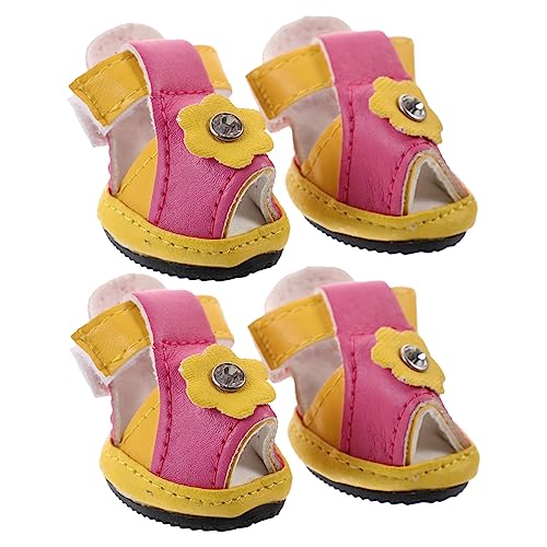 FOMIYES Pet Supplies 4-teiliges Hundeschuhe-Set Aus Pu-Leder mit Blumenmuster – Sandalen Größe 2 FOMIYES Pet Supplies 4-teiliges Hundeschuhe-Set Aus Pu-Leder mit Blumenmuster – Sandalen Größe 2 von FOMIYES