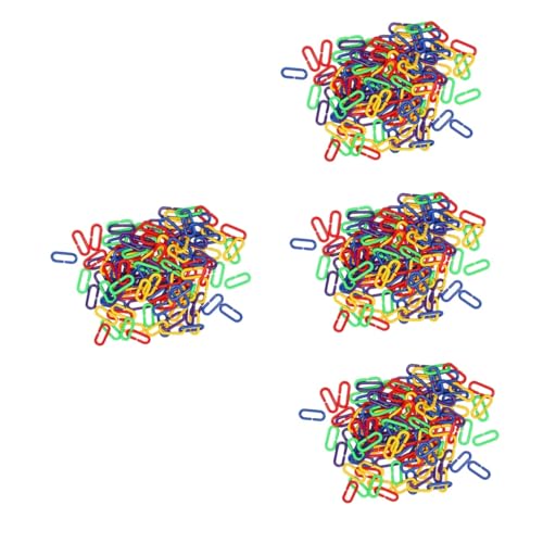 FOMIYES 400 STK C-Klemmhaken Regenbogen-C-Clips Zubehör für Sittichkäfige Spielzeuge Sortiert Kette Kinderspielzeug Papageien-Links Vögel Spielzeugteile beissen Komponente Material Plastik von FOMIYES