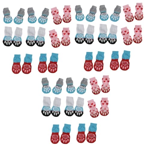 FOMIYES 48 Stück, Paare Haustier rutschfeste Socken Pfotenschützende Socken Strumpfwaren für Haustiere warme Socken Welpe Haustierschuhe Wintersocken Kleiner Hund Katzenpfote einstellen von FOMIYES